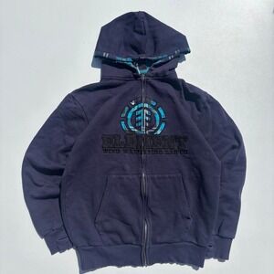 Vintage 2000's Navy Blue Element Skater Style zip up hoodie - S